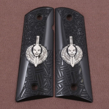 All 1911's Model (Acrylic Black) Silver Logo Handgun Grip