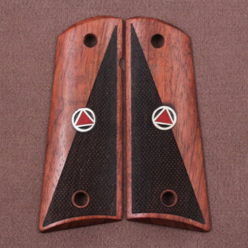 All 1911's Model Wooden (Rosewood) Silver & Mine Logo Handgun Grip