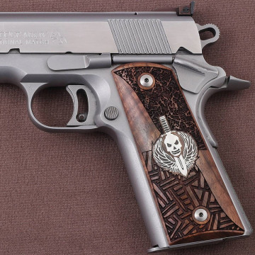 All 1911's Model Wooden (Turkish Walnut) Silver Logo Handgun Grip