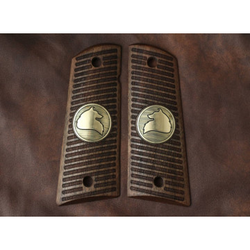 All 1911's Model Wooden (Turkish Walnut) Brass Logo Handgun Grip