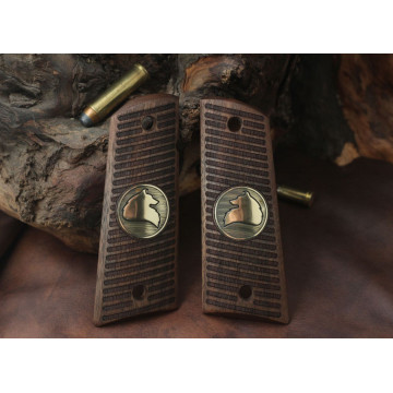 All 1911's Model Wooden (Turkish Walnut) Brass Logo Handgun Grip