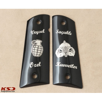 All 1911's Model (Acrylic Black) Silver Logo (Big) Handgun Grip