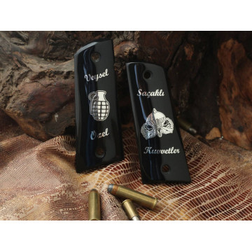 All 1911's Model (Acrylic Black) Silver Logo (Big) Handgun Grip