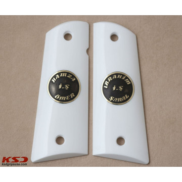 All 1911's Model (Acrylic White) Silver & Mine Logo Handgun Grip