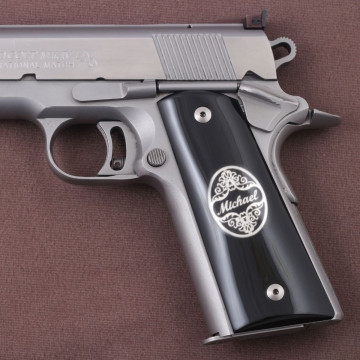 All 1911's Model (Acrylic Black) Silver Logo (Big) Handgun Grip