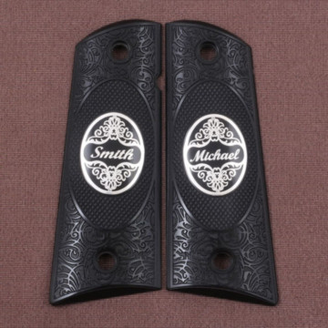 All 1911's Model (Acrylic Black) Silver Logo (Big) Handgun Grip