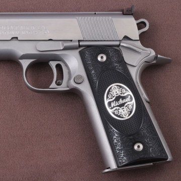 All 1911's Model (Acrylic Black) Silver Logo (Big) Handgun Grip
