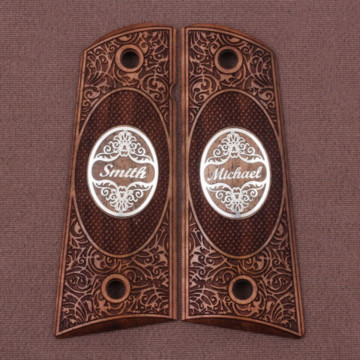 All 1911's Model Wooden (Turkish Walnut) Silver Logo (Big) Handgun Grip