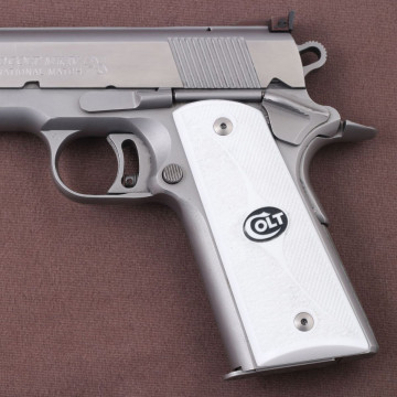 All 1911's Model (Acrylic White) Silver & Mine Logo Handgun Grip
