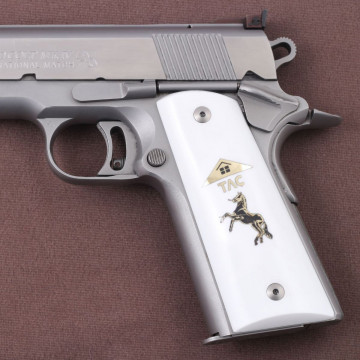 All 1911's Model (Acrylic White) Brass & Mine Logo Handgun Grip