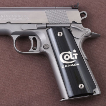 All 1911's 1911 - Ambicut (Acrylic Black) Silver Logo (Big) Handgun Grip