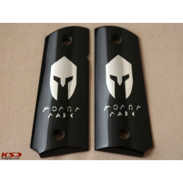 All 1911's 1911 - Ambicut (Acrylic Black) Silver Logo (Big) Handgun Grip