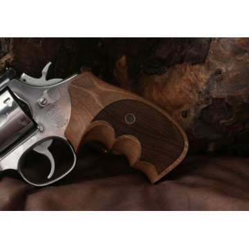 Smith Wesson K/L/X - Frame Round Butt Wooden (Turkish Walnut) TAC Mark Handgun Grip