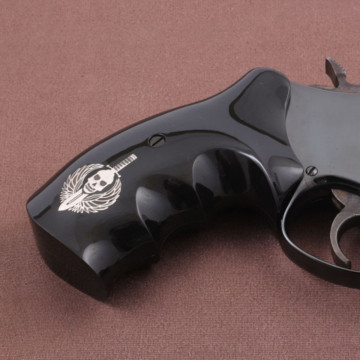 Smith Wesson K/L/X - Frame Round Butt (Acrylic Black) Silver Logo Handgun Grip