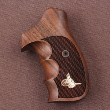 Smith Wesson K/L/X - Frame Round Butt Wooden (Turkish Walnut) Silver Logo Handgun Grip