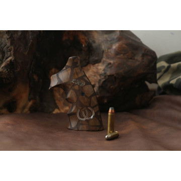 Smith Wesson K/L - Frame Square Butt Wooden (Turkish Walnut) Silver Logo Handgun Grip
