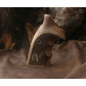 Smith Wesson K/L - Frame Square Butt Wooden (Turkish Walnut) Silver Logo Handgun Grip