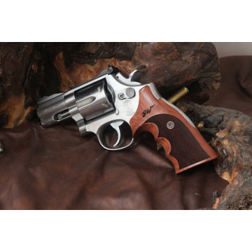 Smith Wesson N Frame Round Butt Wooden (Rosewood) Lazer Logo Handgun Grip