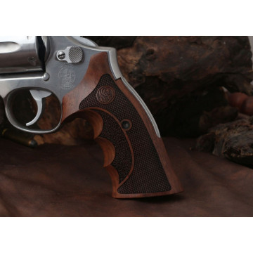 Smith Wesson N Frame Round Butt Wooden (Turkish Walnut) Lazer Logo Handgun Grip