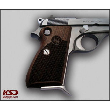 Beretta Mod 71 - 72 - 75 Jaguar Wooden (Turkish Walnut) Lazer Logo Handgun Grip
