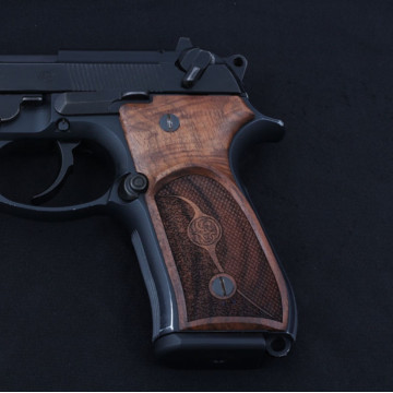 Beretta 92FS, 92, 92F, 92A1, 92FS INOX, 92G, 92D, 96, 96D, 96A1, M9, M9A1 Wooden (Turkish Walnut) Lazer Logo Handgun Grip