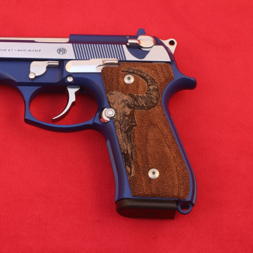 Beretta 92FS, 92, 92F, 92A1, 92FS INOX, 92G, 92D, 96, 96D, 96A1, M9, M9A1 Wooden (Turkish Walnut) Lazer Logo Handgun Grip