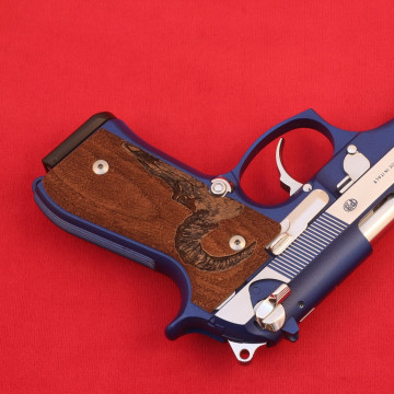 Beretta 92FS, 92, 92F, 92A1, 92FS INOX, 92G, 92D, 96, 96D, 96A1, M9, M9A1 Wooden (Turkish Walnut) Lazer Logo Handgun Grip