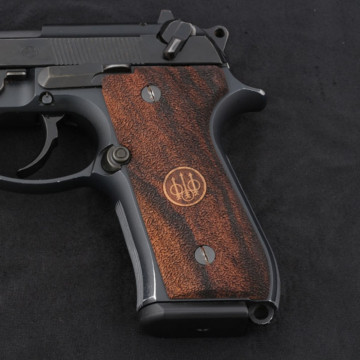 Beretta 92FS, 92, 92F, 92A1, 92FS INOX, 92G, 92D, 96, 96D, 96A1, M9, M9A1 Wooden (Root Walnut) Lazer Logo Handgun Grip