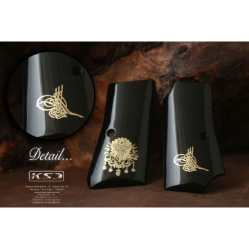 Beretta M1934 (Acrylic Black) Brass Logo Handgun Grip