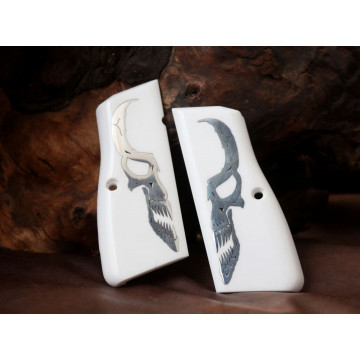 Browning MK3 (Acrylic White) Silver Logo (Big) Handgun Grip