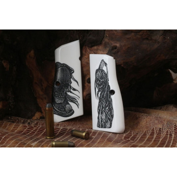 Browning MK3 (Acrylic White) Laser & Painted Logo Handgun Grip