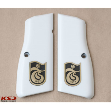 Browning MK3 (Acrylic White) Brass Logo Handgun Grip