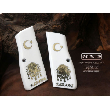 Browning MK3 (Acrylic White) Brass Logo (Big) Handgun Grip
