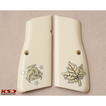 Browning MK3 (Acrylic Ivory) Brass Logo Handgun Grip