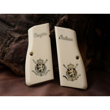 Browning MK3 (Acrylic Ivory) Brass & Mine Logo Handgun Grip