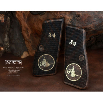 Browning MK3 Wooden (Root Walnut) Brass Logo (Big) Handgun Grip