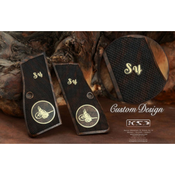 Browning MK3 Wooden (Root Walnut) Brass Logo (Big) Handgun Grip