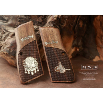 Browning MK3 Wooden (Turkish Walnut) Silver Logo (Big) Handgun Grip