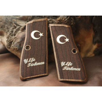 Browning MK3 Wooden (Turkish Walnut) Silver Logo (Big) Handgun Grip