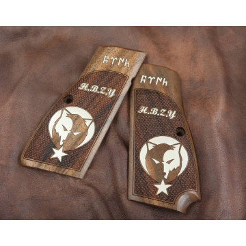 Browning MK3 - Halkalı Wooden (Turkish Walnut) Silver Logo Handgun Grip
