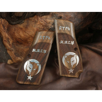 Browning MK3 - Halkalı Wooden (Turkish Walnut) Silver Logo Handgun Grip