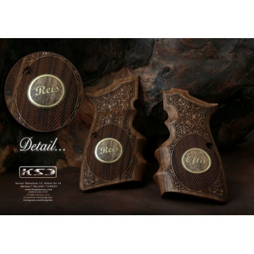 Browning MK3 Wooden (Turkish Walnut) Brass Logo (Big) Handgun Grip