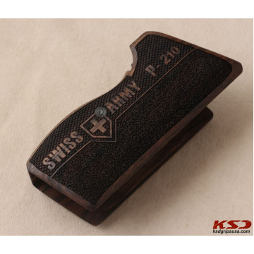 Sig P210-1 / P210-2 / P210-4 / P210-5 / P210-6 / DK M49 Rhomlas without lanyard ring (Halkasız) Wooden (Turkish Walnut) Lazer Logo Handgun Grip