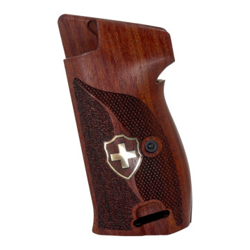 Sig P210-1 / P210-4 / P210-5 / P210-6 / DK M49 - With Lanyard Ring (Kordon Halkalı) Wooden (Rosewood) Brass Logo Handgun Grip