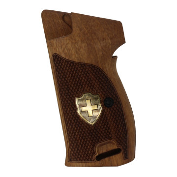 Sig P210-1 / P210-4 / P210-5 / P210-6 / DK M49 - With Lanyard Ring (Kordon Halkalı) Wooden (Turkish Walnut) Brass Logo Handgun Grip