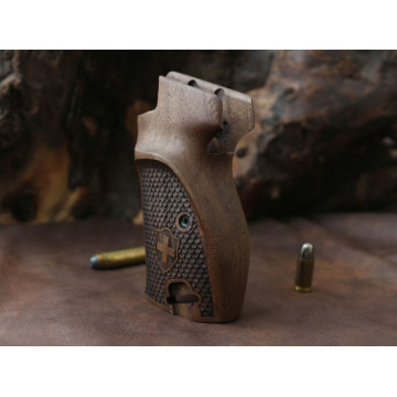 Sig P210-1 / P210-4 / P210-5 / P210-6 / DK M49 - With Lanyard Ring (Kordon Halkalı) Wooden (Turkish Walnut) Lazer Logo Handgun Grip