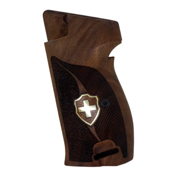 Sig P210-1 / P210-4 / P210-5 / P210-6 / DK M49 - With Lanyard Ring (Kordon Halkalı) Wooden (Turkish Walnut) Brass Logo Handgun Grip