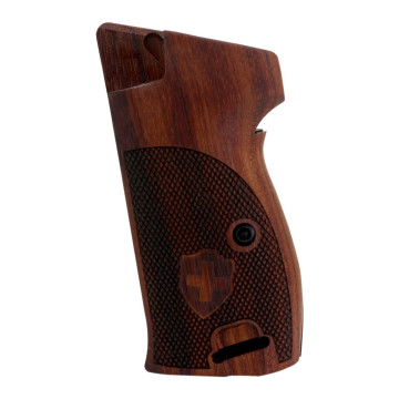 Sig P210-1 / P210-4 / P210-5 / P210-6 / DK M49 - With Lanyard Ring (Kordon Halkalı) Wooden (Rosewood) Lazer Logo Handgun Grip