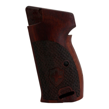 Sig P210-1 / P210-4 / P210-5 / P210-6 / DK M49 - With Lanyard Ring (Kordon Halkalı) Wooden (Rosewood) Lazer Logo Handgun Grip