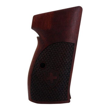Sig P210-1 / P210-4 / P210-5 / P210-6 / DK M49 - With Lanyard Ring (Kordon Halkalı) Wooden (Rosewood) Lazer Logo Handgun Grip